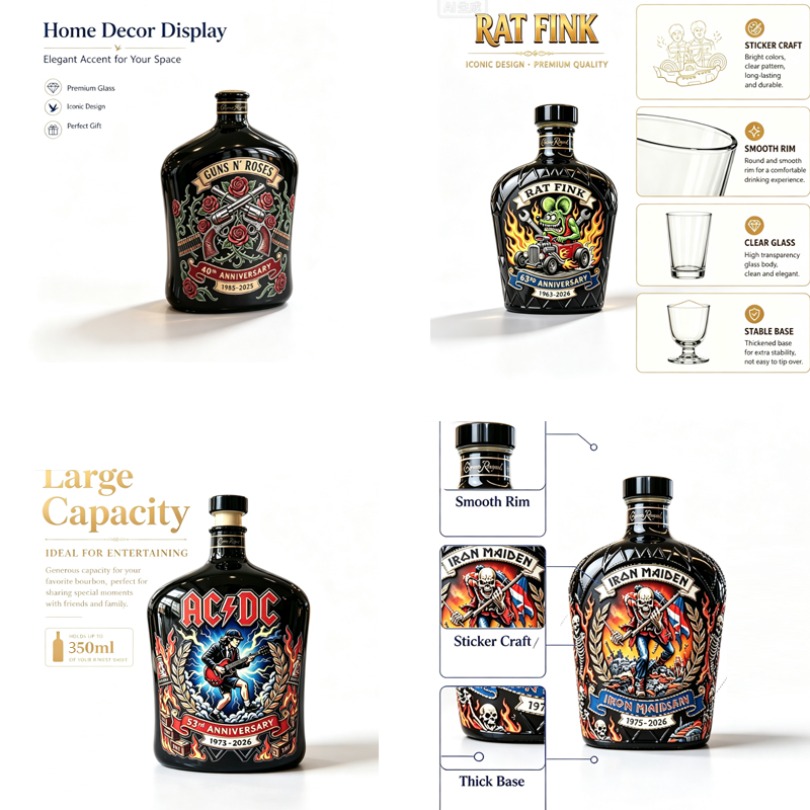 Vintage Collectible Liquor Bottles - Botol Dekanter Wiski Motif Batu Vintage,