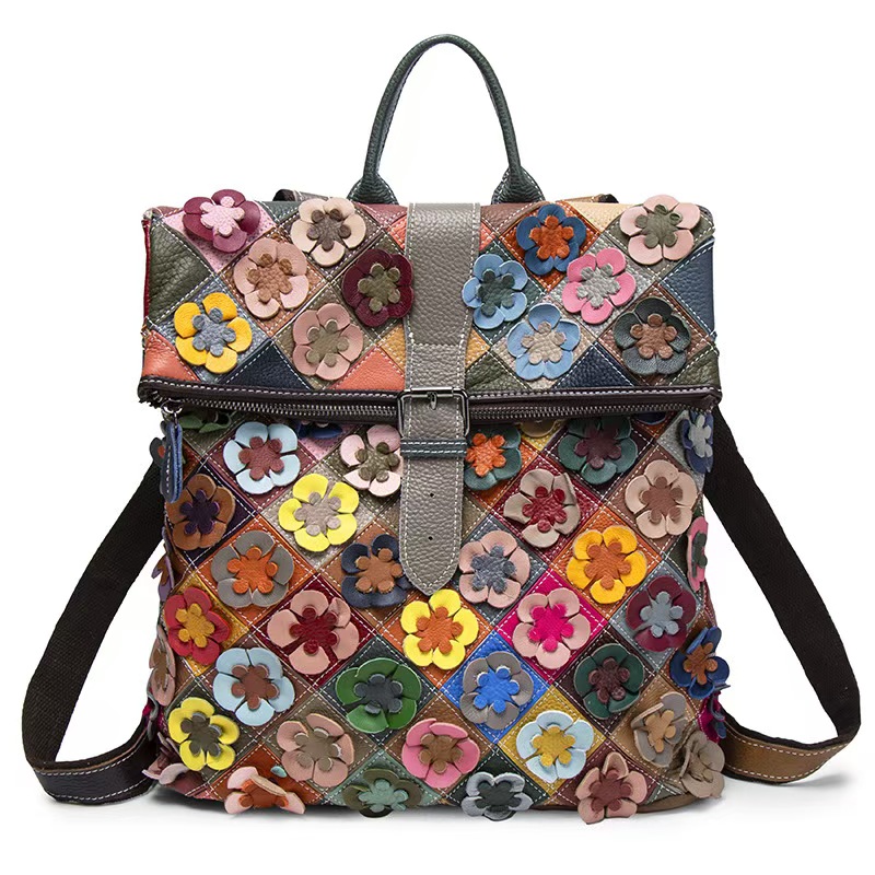 Vintage Zipper - Tas Ransel Kulit Asli Wanita Vintage,