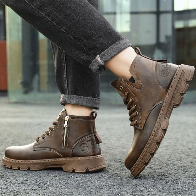 Vintage Zipper - ​ Sepatu Boots Kulit Pria Model
