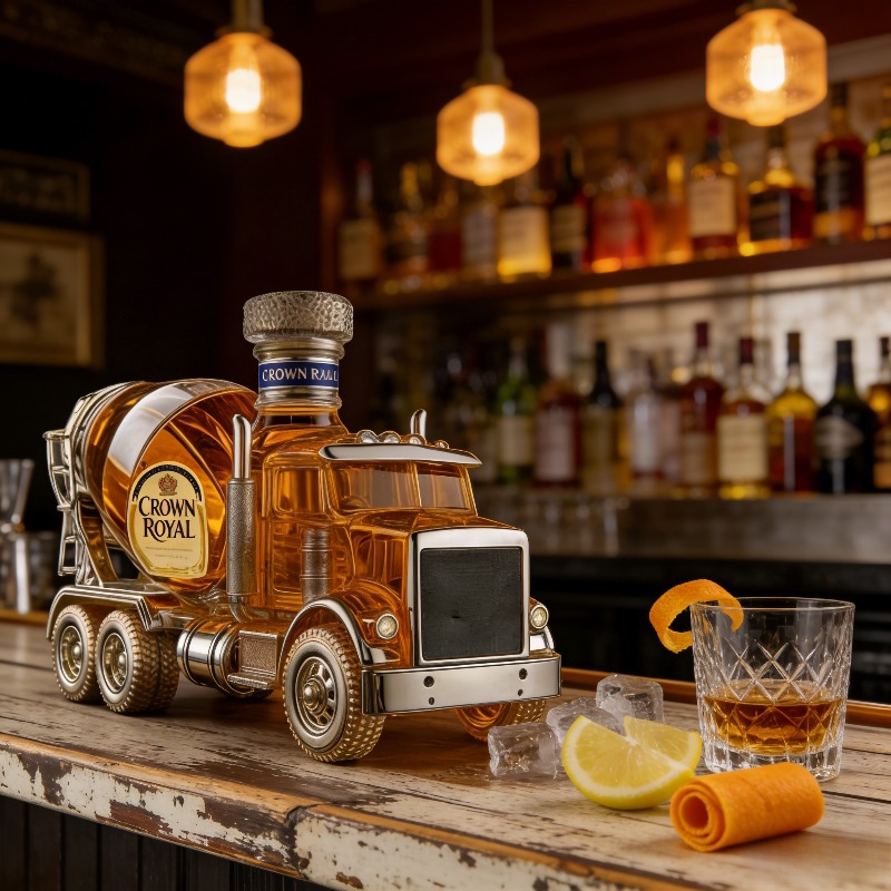Vintage Collectible Liquor Bottles - Botol Wiski Kaca Desain Truk Vintage,