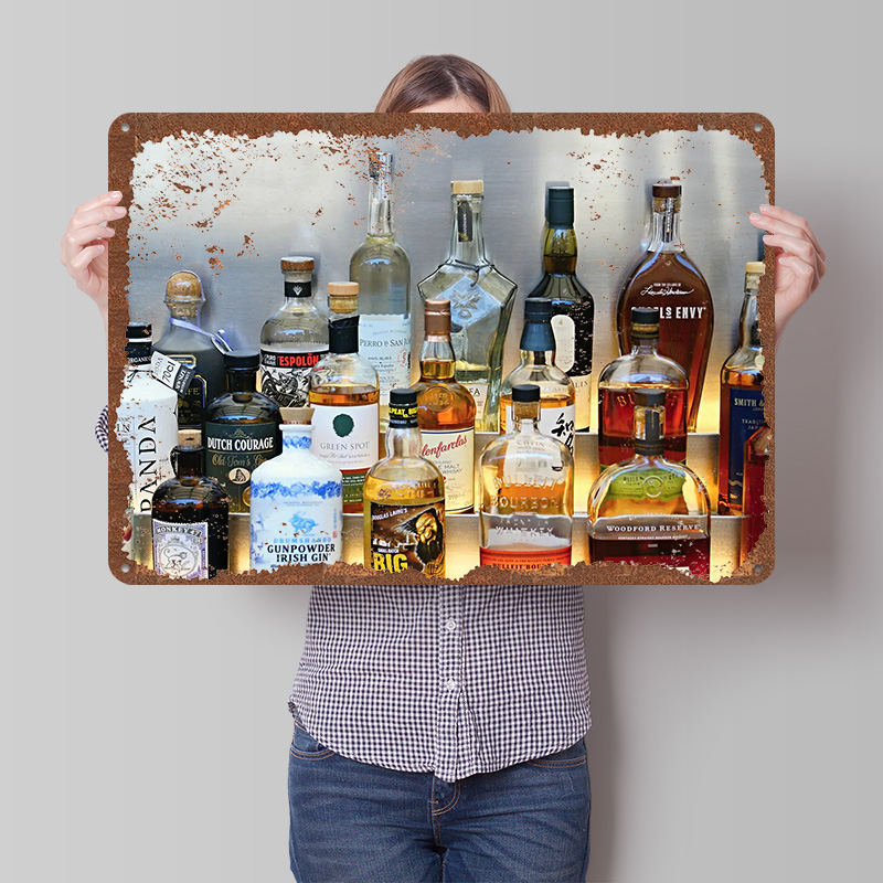 Vintage Collectible Liquor Bottles - Poster Koleksi Botol Minuman Keras Seni