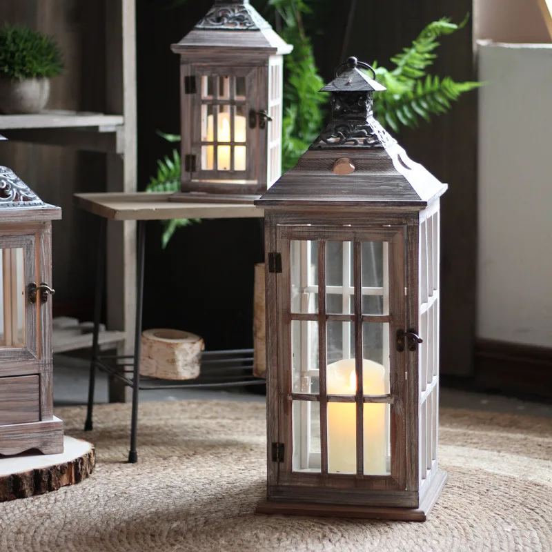 Lampu Angin Kaca Kayu Antik, T - Collectible Vintage Lamps ulasan dan harga