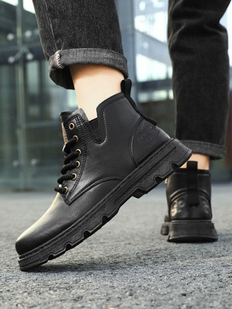 ​ Sepatu Boots Kulit Pria Mode - Vintage Zipper ulasan dan harga