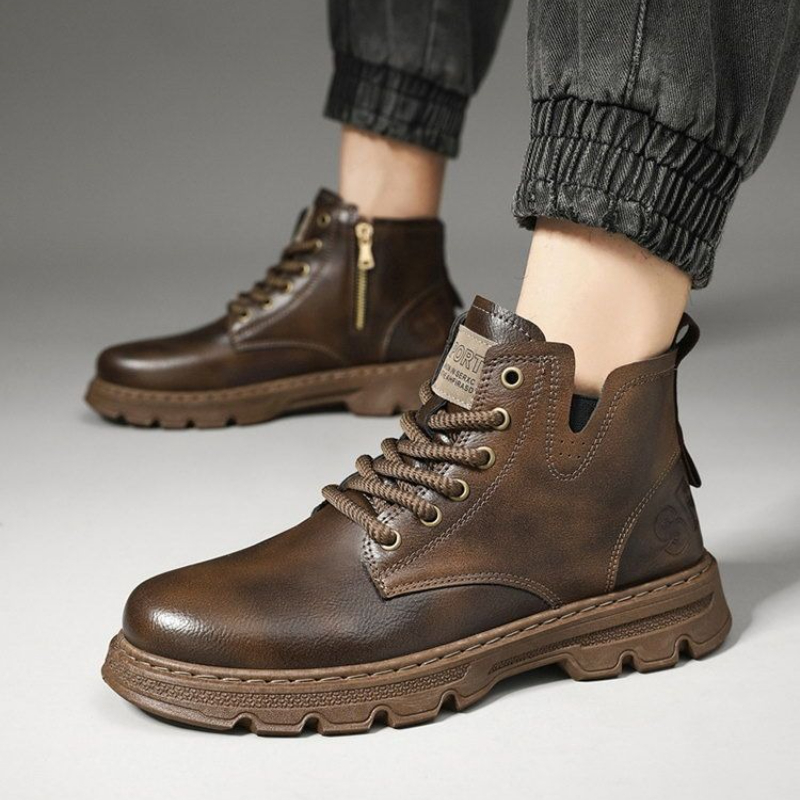 ​ Sepatu Boots Kulit Pria Mode - Vintage Zipper ulasan dan harga