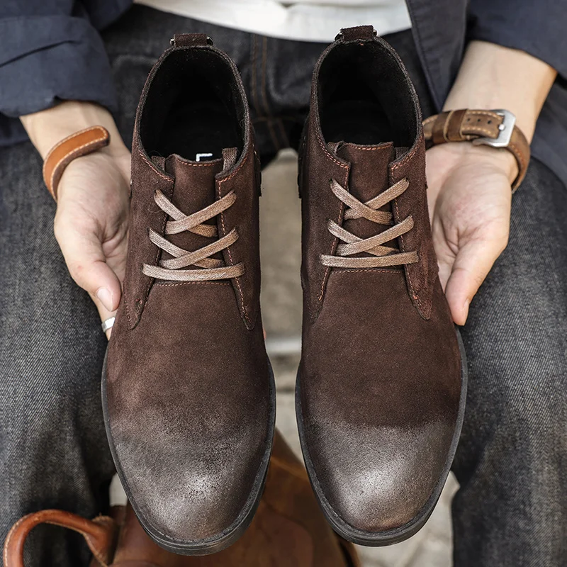 Sepatu Boots Kulit Suede Sapi  - Vintage Zipper ulasan dan harga