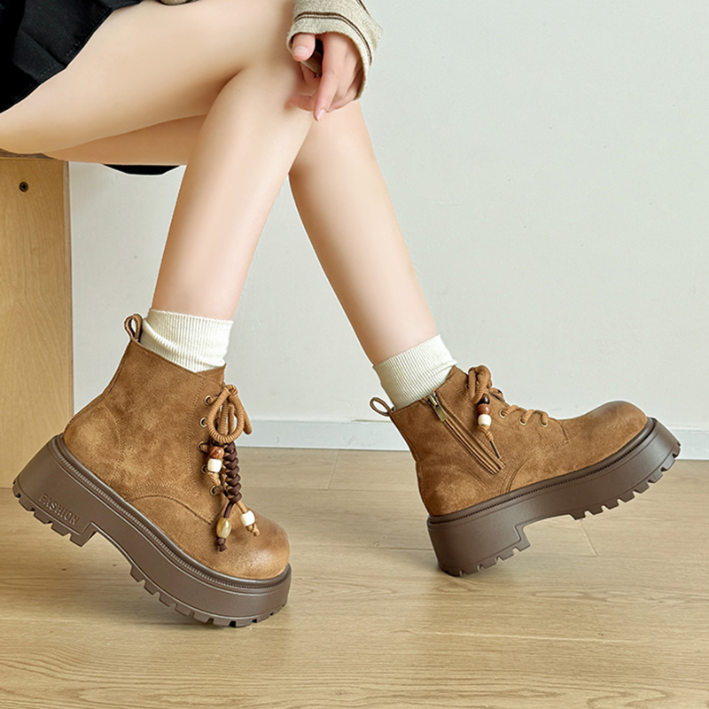 Sepatu Bot Platform Chunky Vin - Vintage Zipper ulasan dan harga