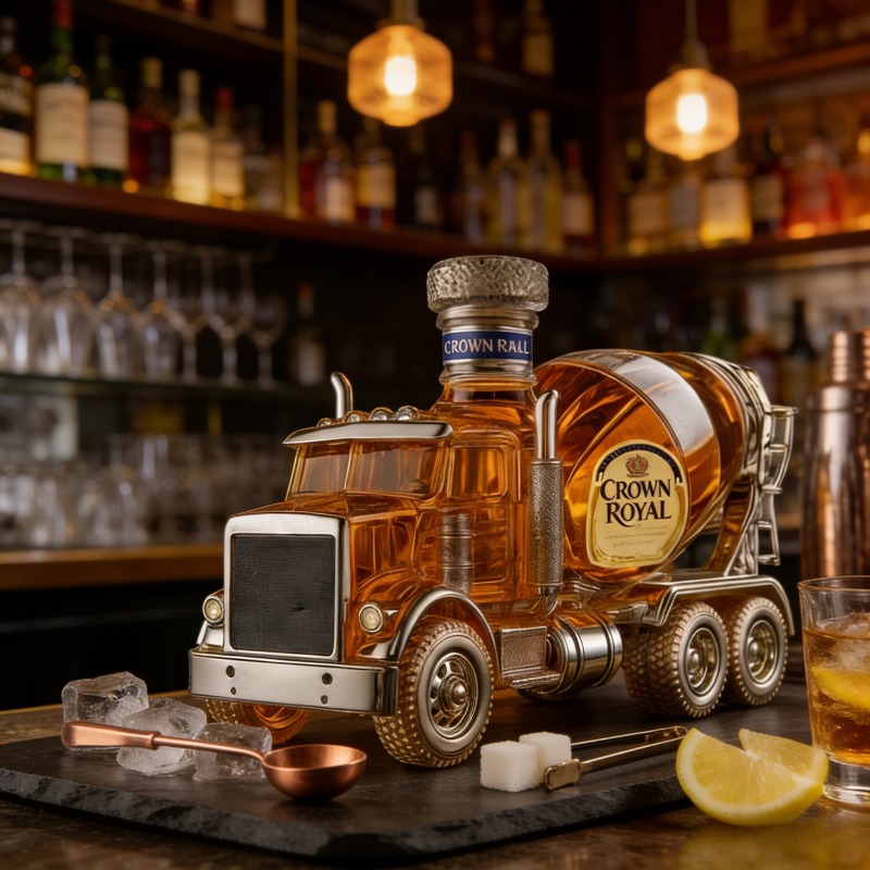 Botol Wiski Kaca Desain Truk V - Vintage Collectible Liquor Bottles ulasan dan harga