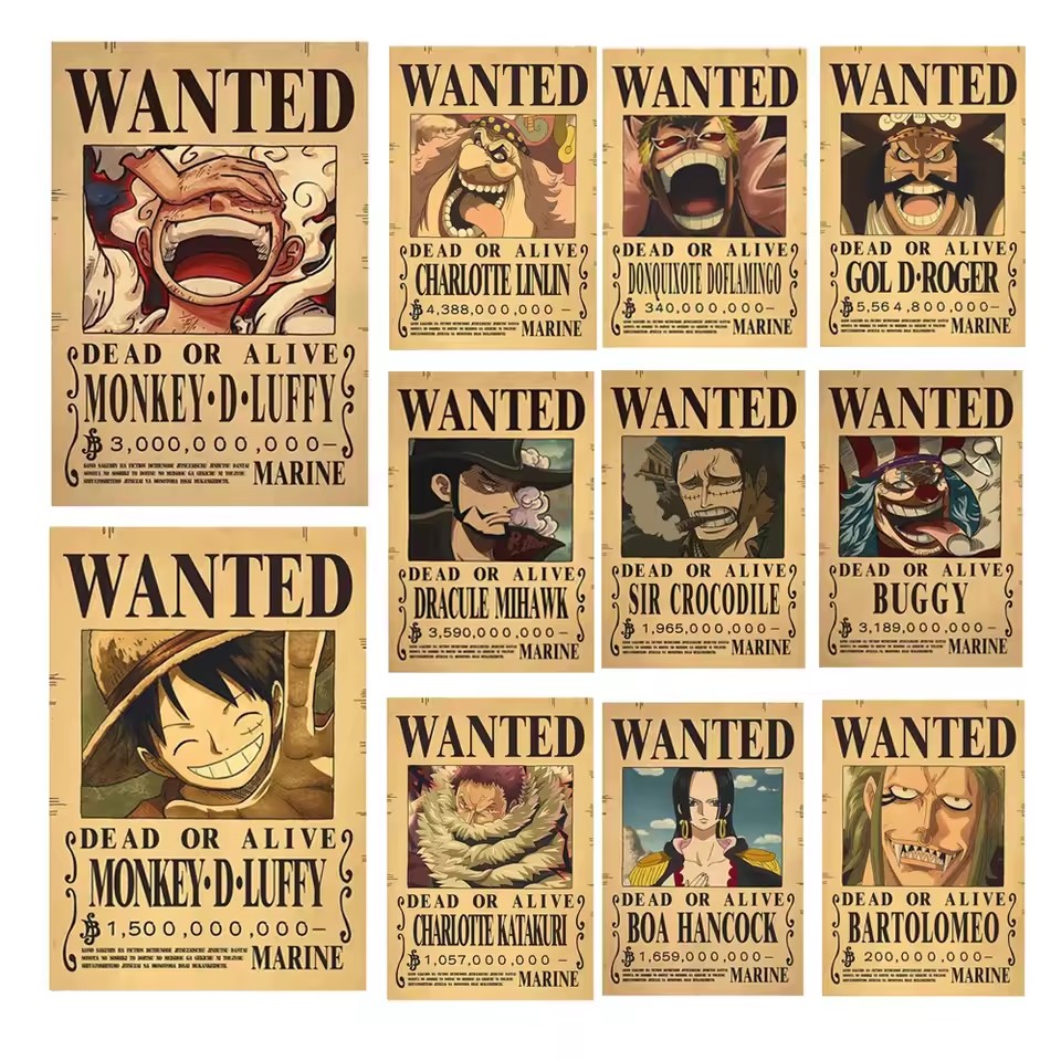 Poster Anime One Piece Bounty  - Vintage Collectible Toys ulasan dan harga